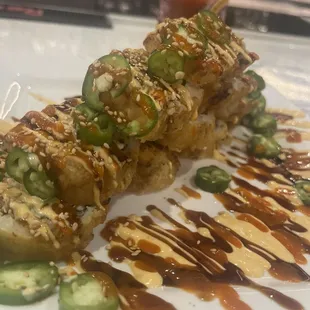 Fire sushi roll