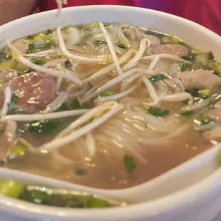 Beef and meatball pho