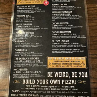 the menu