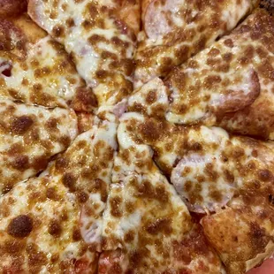 Build your own, original crust pepperoni and Canadian bacon