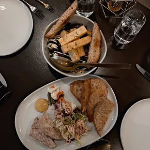 the yukon fries/ mussels and pate