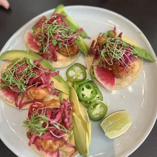 Cajun Tempura Shrimp Tacos*