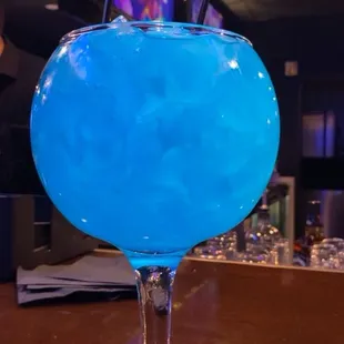 Fish bowl cocktail