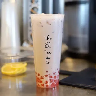 Sakura Bobo Taro Milk Tea 樱花波波香芋奶茶