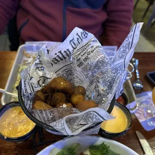 pretzel bites and beer cheese