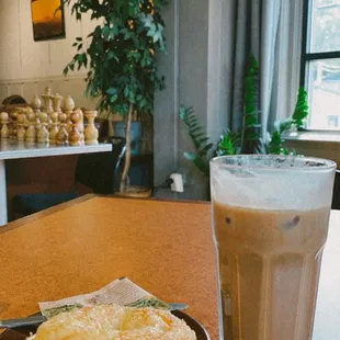 Bagel, and ice mocha
