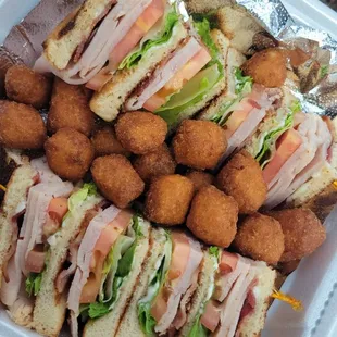 Turkey club and cheese curds.   Delicious!