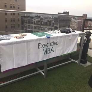 an executive mba table on a rooftop