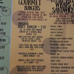 menu