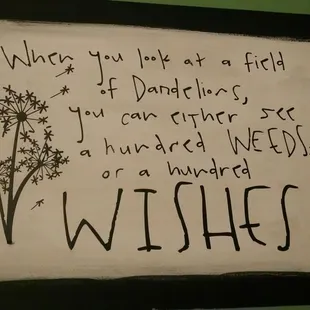 a picture of a sign with a wish written on it