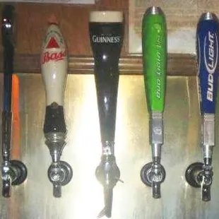 What&apos;s on draft now.... Blue Moon, Dos Equis, Shiner Bock, Bass, Guiness, Budlight Lime, Budlight, Budweiser, Ziegenbock, Coors