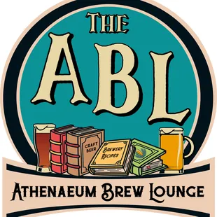 the logo for the abl atheneum brew lounge