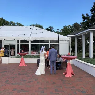 Outside tent