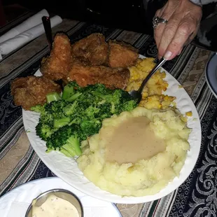 Friday night Family Dinner fried chicken meal