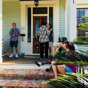 Happy Hour on the porch - watching Shrimp Fest parade