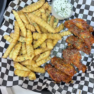 Wings and fries