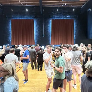 The large bar area to the right of the stage/seating area