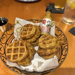 Spicy Chicken and Waffle Sliders