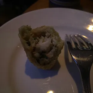 Crab Egg Rolls: look at the crab! No filler