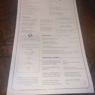 New menu