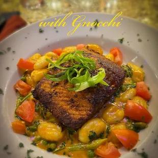 Roasted Salmon with Gnocchi