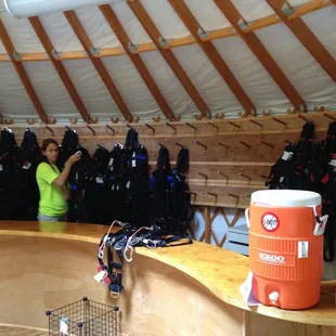 Check-in to get harnesses