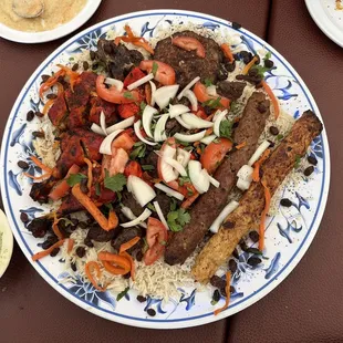 a large plate of food on a table