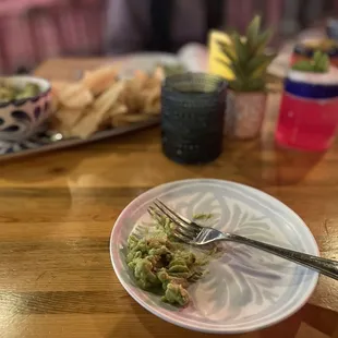 Pear margarita and chips and guac