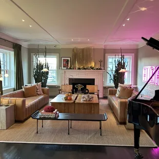 Sitting room to the left immediately upon entry into the hotel front door.