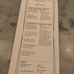 January menu (front view)