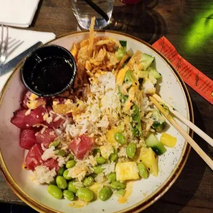 Ahi tuna poke bowl