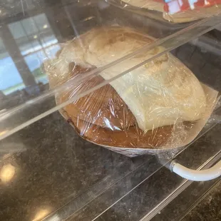 Giant cinnamon roll, it could feed four or one.