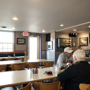 a waitress serving customers