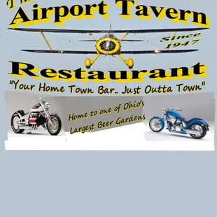 a motorcycle and a plane