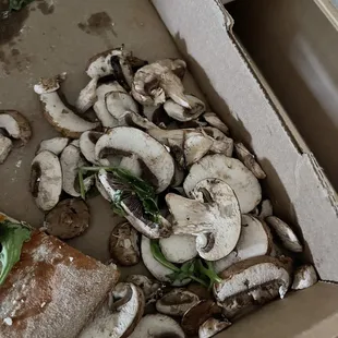 a box of mushrooms