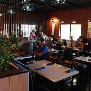 people sitting at tables