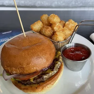 Cheeseburger and tater Tots