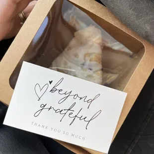 Sweet little card on my scone!