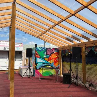 a stage set up for a concert