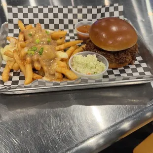 BBQ Pulled Pork Sandwich Poutine fries