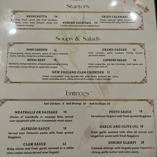 Front side menu