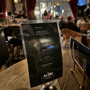 the menu