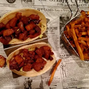 Korean BBQ Tacos  and side of fries (extra)