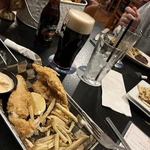 a fish and chips meal