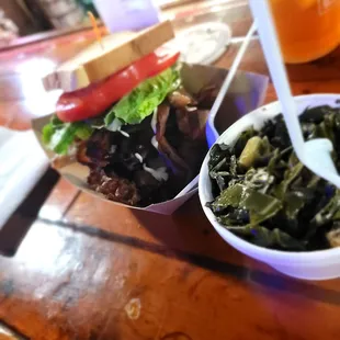 Massive BLT and collard greens