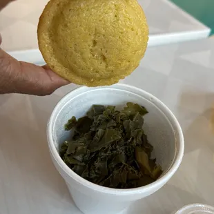 Southern kale greens and cornbread