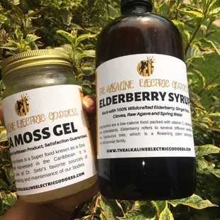 Seamoss gel and elderberry syrup