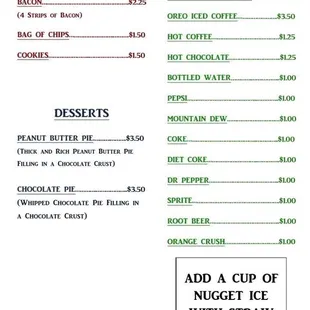 the menu