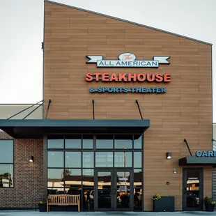 the entrance to the restaurant