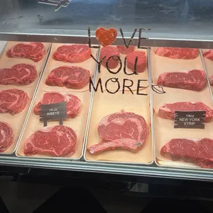 Steaks to choose from